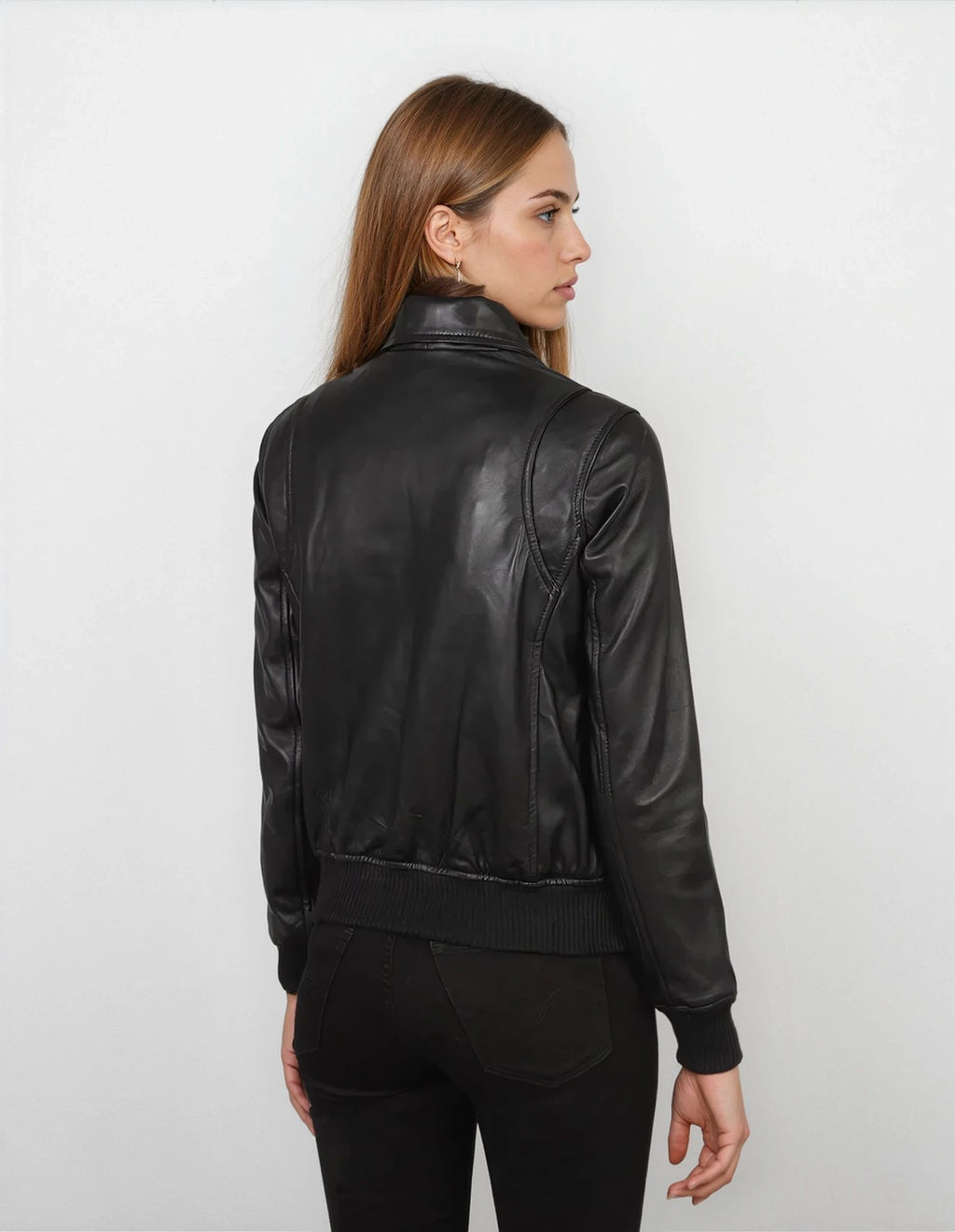 Genevieve Black Bomber Jacket