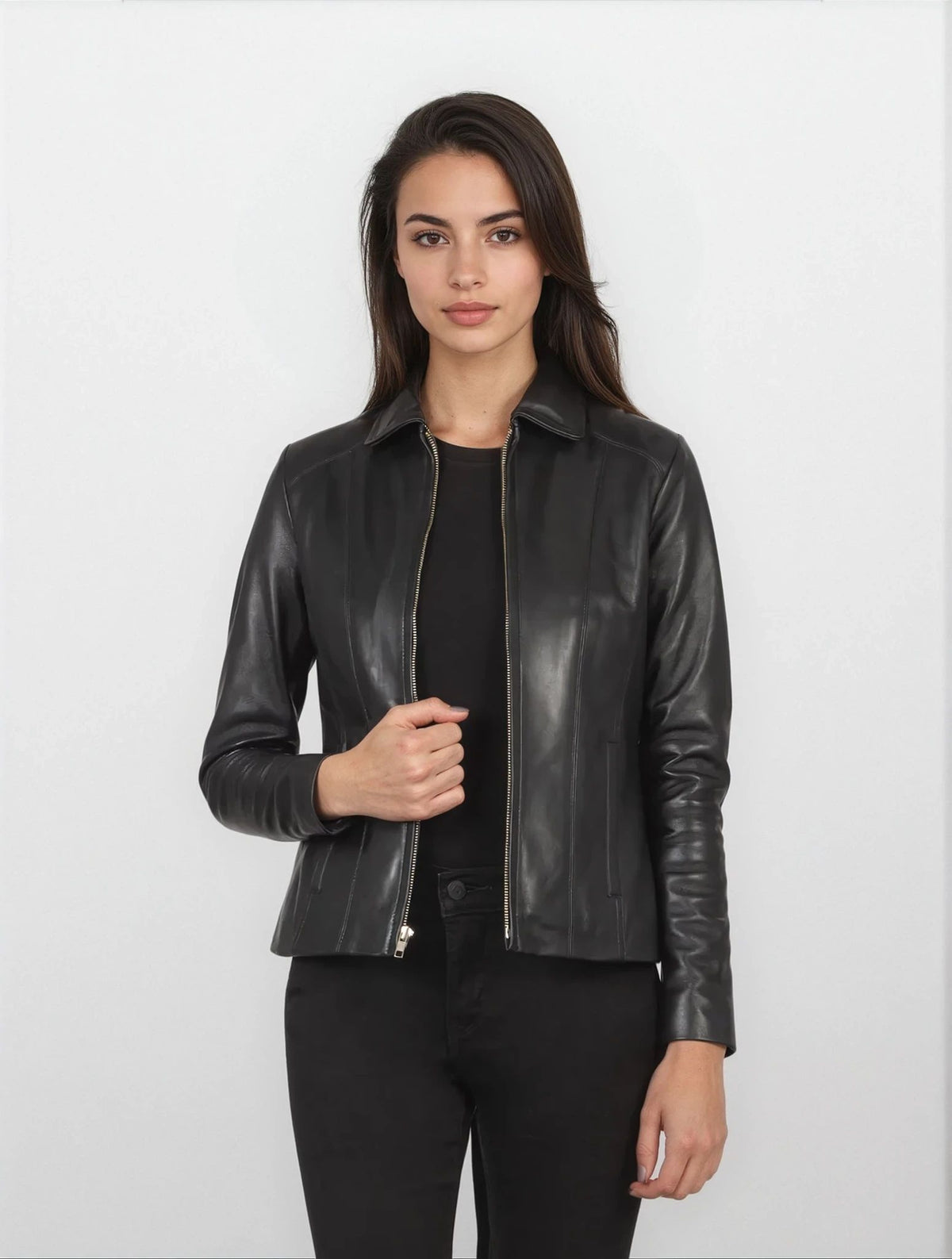 Ophelia Black Leather Jacket