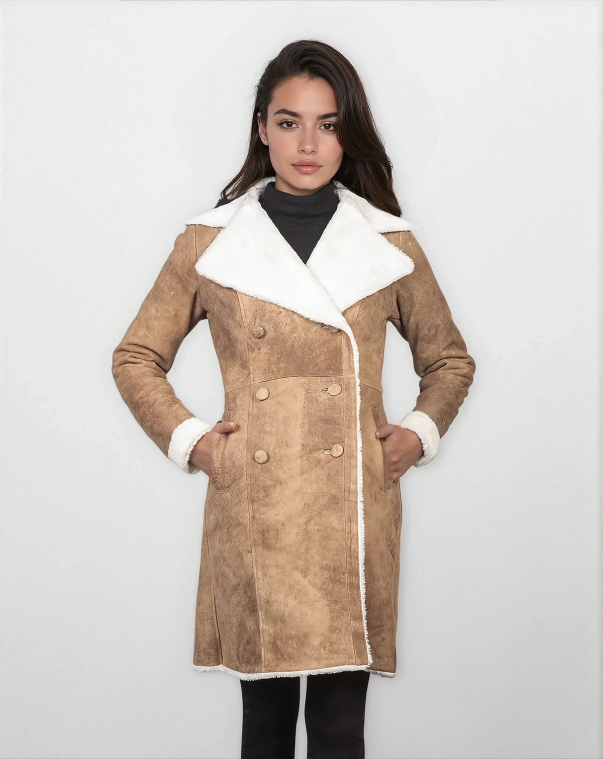 Theodora Distressed Brown Double Breasted